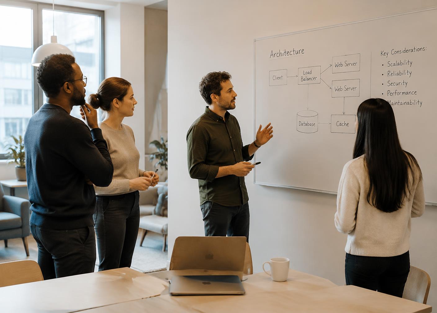 Specialister diskuterar systemarkitektur